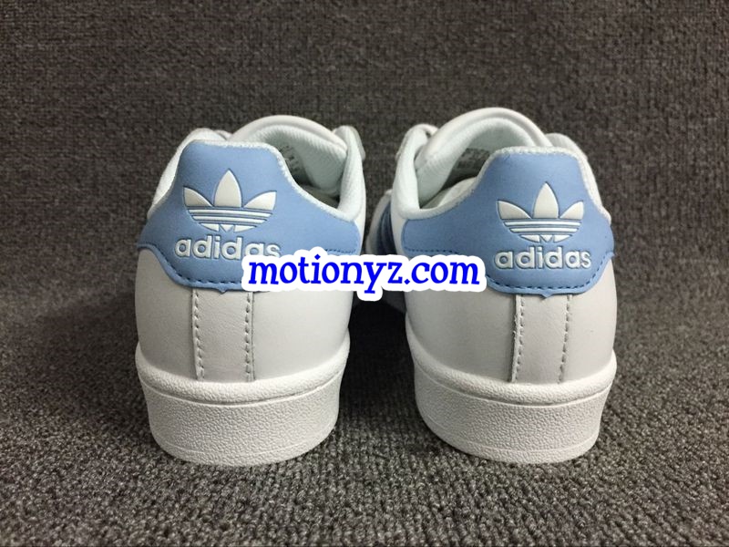 adidas superstar light blue stripes