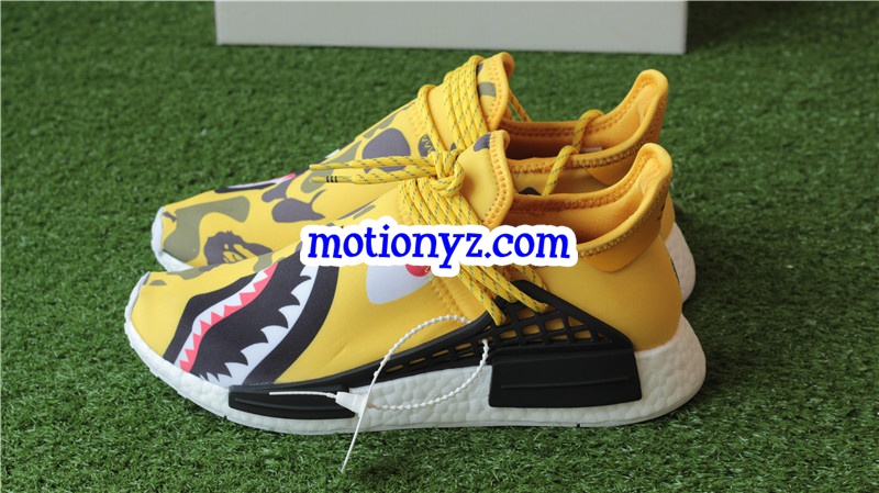 pharrell x adidas nmd human race yellow x bape