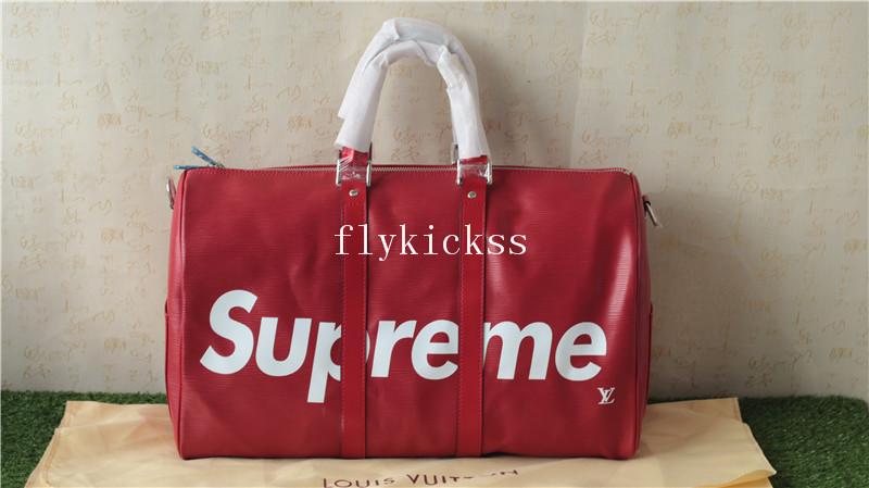 Supreme LVS Traveling Red Duffle Bag : www.flykickss.net, Sneakers Shop