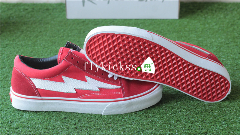 red bottom vans cheap online